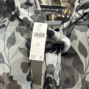 Anthropologie PANKAJ & NIDHI Maxi Cape w/ tie